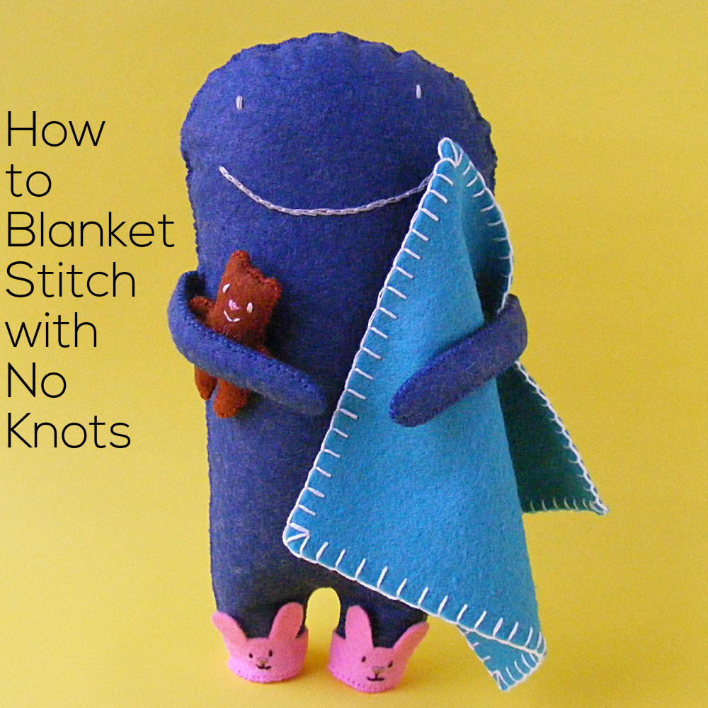 How to Blanket Stitch with NO KNOTS video Shiny Happy World