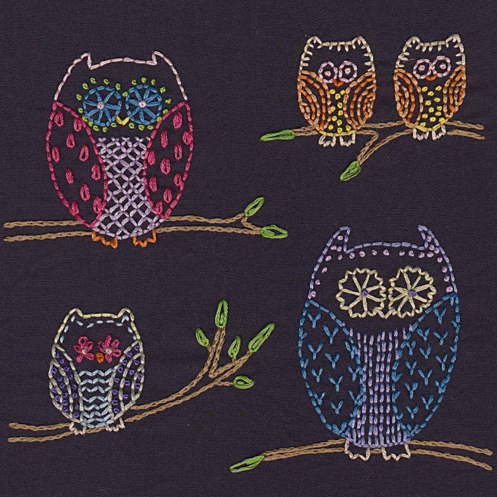 Night Owls embroidery pattern Shiny Happy World