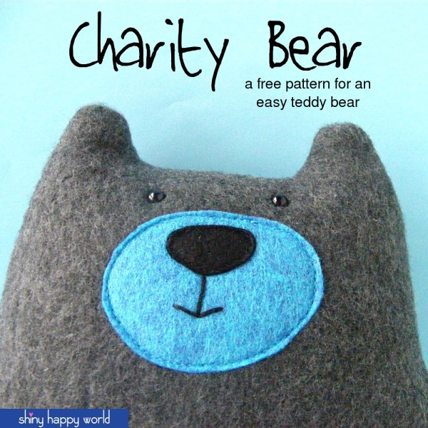 Warren the Charity Bear - a free teddy bear pattern from Shiny Happy World