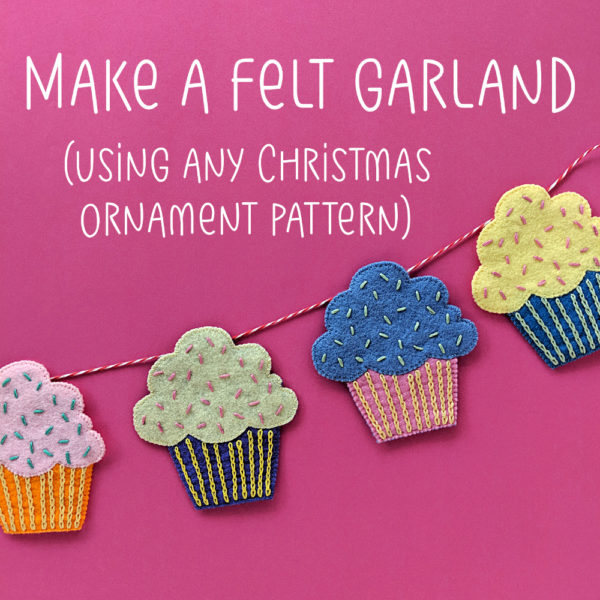 Make a Felt Garland using any Christmas ornament pattern - a tutorial from Shiny Happy World