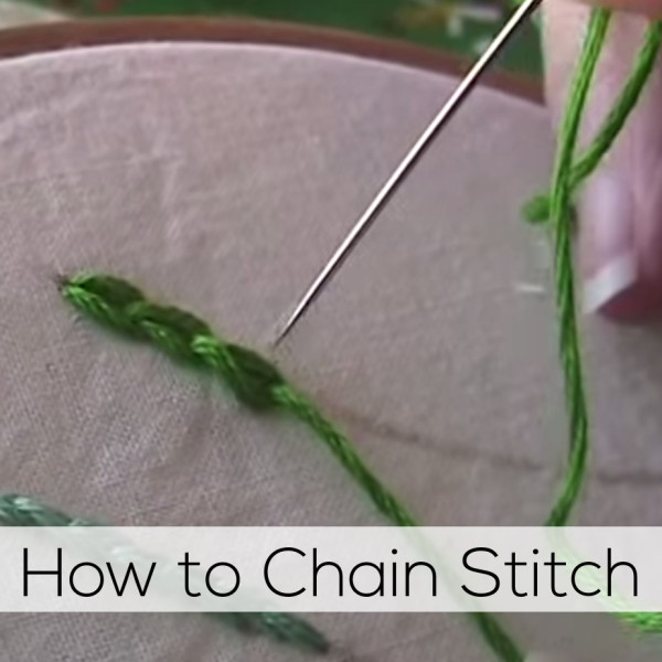 how to chain stitch - video tutorial for hand embroidery