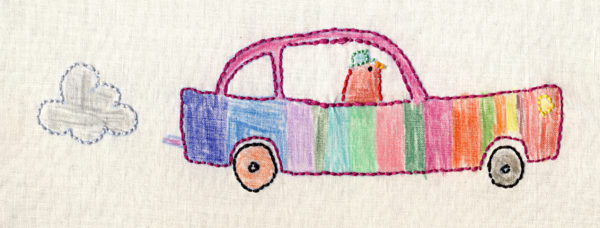 Vroom Vroom - a free embroidery pattern from Shiny Happy World