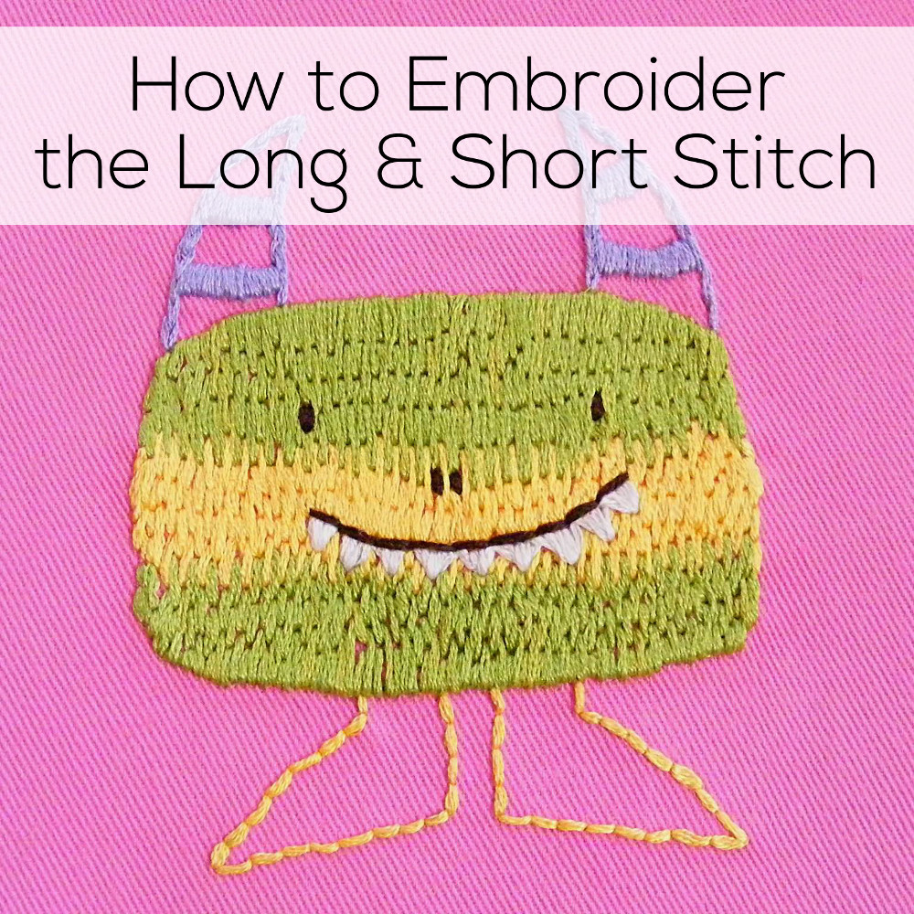 How to Long and Short Stitch embroidery video Shiny Happy World
