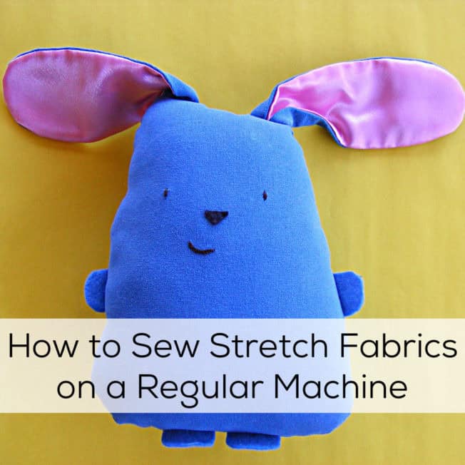 How to Sew Stretch Fabrics on a Regular Machine video Shiny Happy World