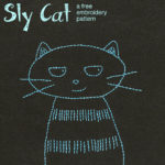 Sly Cat - a free embroidery pattern from Shiny Happy World