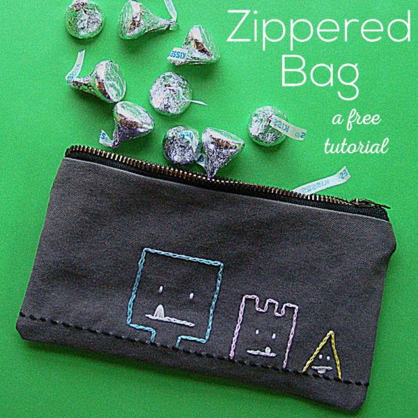 How to Make a Zippered Bag - free tutorial from Shiny Happy World