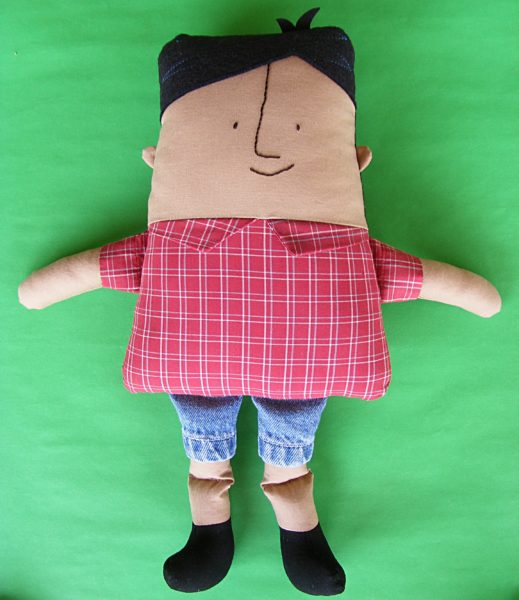 Karl (with a K) - boy doll wearing denim shorts