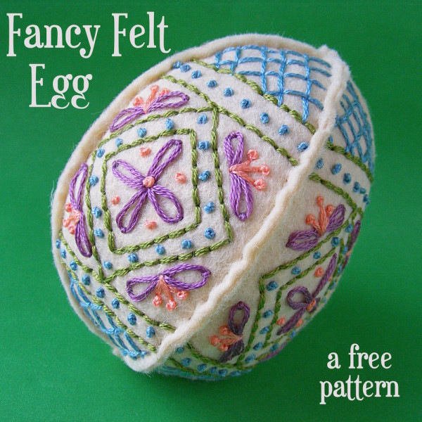 Easter Craft Ideas - make a pretty embroidered felt egg with this free pattern