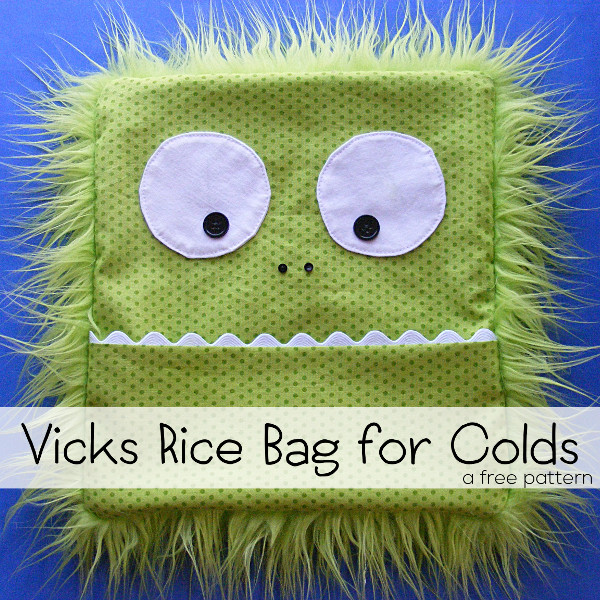 Vicks-Scented Rice Bag - to ease a cough and sniffles without having to use the sticky stuff - a tutorial from Shiny Happy World