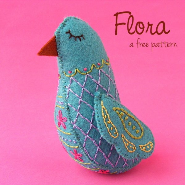 Free Pattern Flora The Felt Bird Shiny Happy World