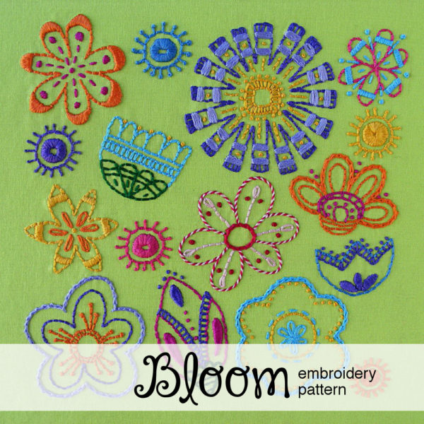 Bloom embroidery pattern from Shiny Happy World