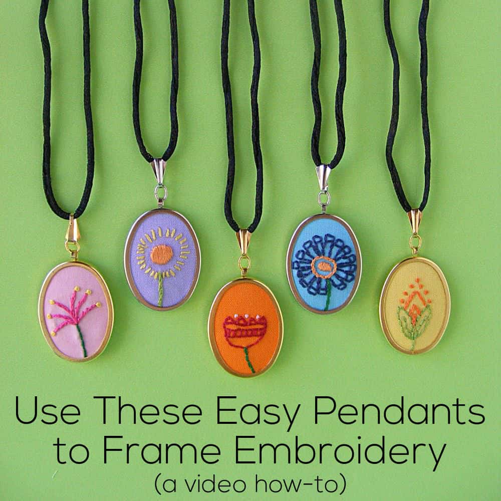 How to Use Pendant Frames for Embroidery video Shiny Happy World
