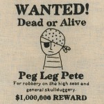 Pirate Wanted Poster - a free embroidery pattern from Shiny Happy World