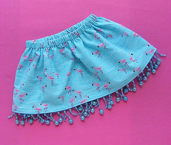 pretty beaded fringe on the free Simple Skirt Pattern for the Dress Up Bunch