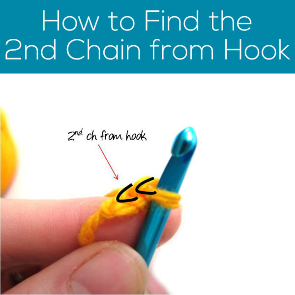 How to Find the Second Chain from the Hook - crochet help from Shiny Happy World and FreshStitches
