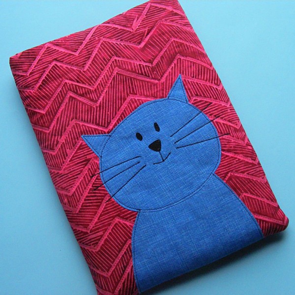 Tablet Cover with cat applique pattern from Shiny Happy World