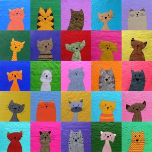 Crib-sized Cats Quilt - Pattern from Shiny Happy World
