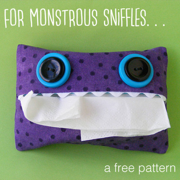Monster tissue case - a free pattern from Shiny Happy World