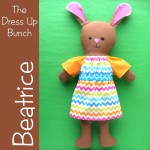 Beatrice - a Dress Up Bunch bunny rag doll pattern from Shiny Happy World