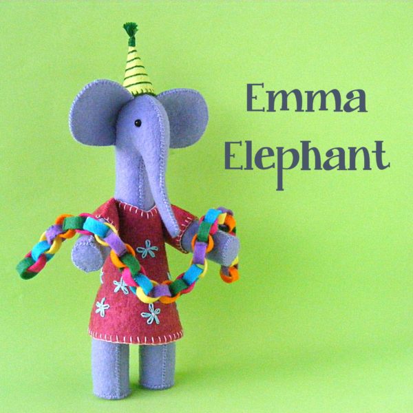 Emma Elephant - an easy felt elephant pattern from Shiny Happy World