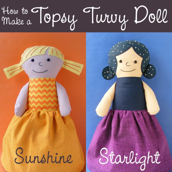 How to Make a Topsy Turvy Doll from Any Rag Doll Pattern - a free tutorial from Shiny Happy World