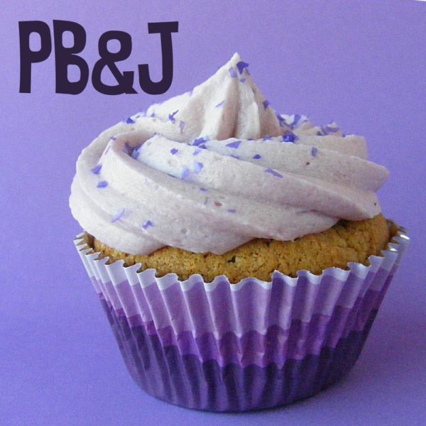 Peanut Butter and Jelly Cupcakes - recipe from Shiny Happy World