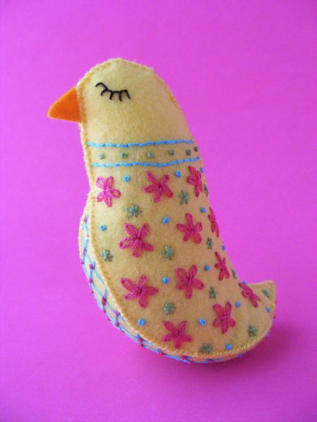 Petal - a free pattern for a pretty felt bird from Shiny Happy World