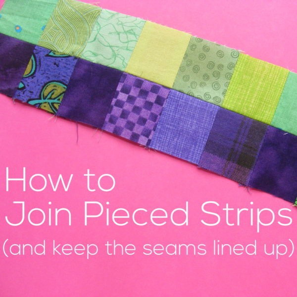 How to Join Pieced Strips - and keep the seams lined up - a video tutorial from Shiny Happy World