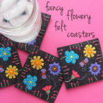 Fancy Flowery Felt Coasters - a free pattern from Shiny Happy World