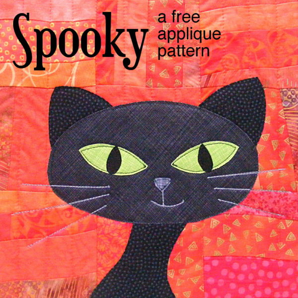 Spooky - free cat applique pattern from Shiny Happy World