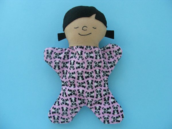 finished Itty Bitty Sleepy Baby - a free doll pattern from Shiny Happy World