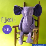Elliott - cuddly elephant stuffed animal kit from Shiny Happy World