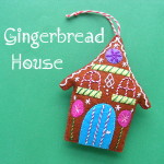 Gingerbread House - a free felt Christmas ornament pattern from Shiny Happy World