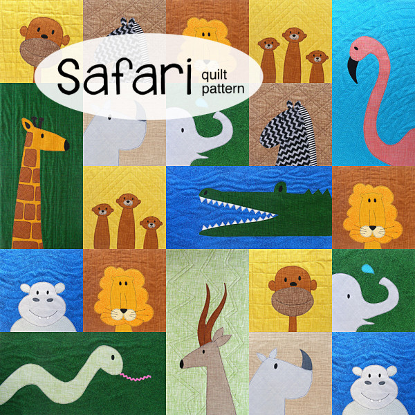 Safari Applique Quilt Pattern from Shiny Happy World