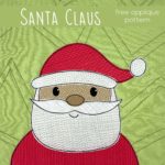 cute applique Santa Claus face - text reads Santa Claus free applique pattern