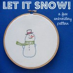 Free snowman embroidery pattern from Shiny Happy World