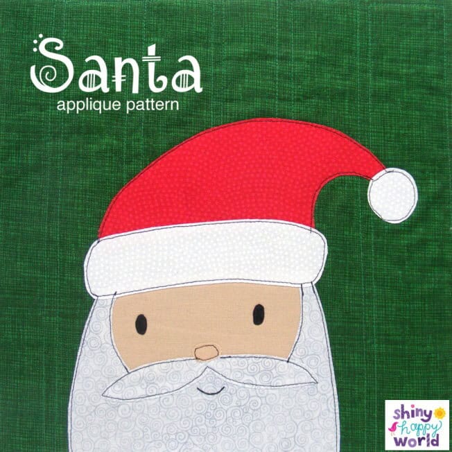 Free Santa Applique Pattern Shiny Happy World