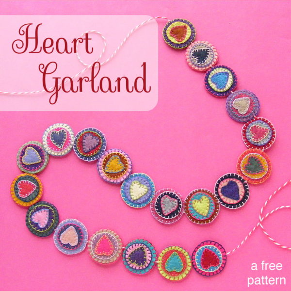 Felt Heart Garland - a free Valentine's Day pattern from Shiny Happy World