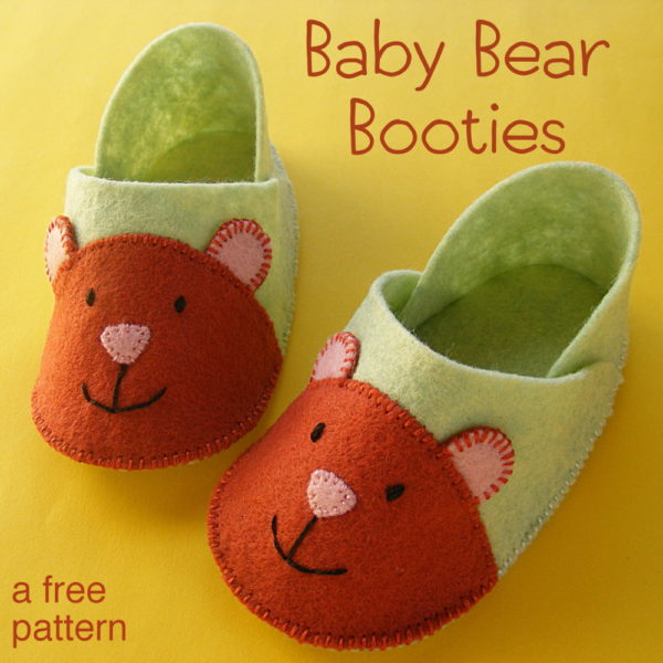 Baby Bear Booties - a free pattern from Shiny Happy World
