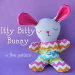 Itty Bitty Sleepy Bunny - a free beanie bunny softie pattern from Shiny Happy World
