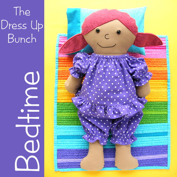 Bedtime pattern set - pajamas, pillow, pillowcase and quilt