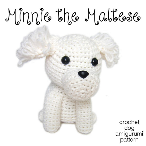 cute white crocheted Maltese dog