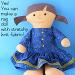 Using Stretchy Knit Fabrics to Make a Rag Doll - Tips from Shiny Happy World