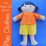 Easy doll clothes patterns - tutorials for a free shirt, shorts and skirt