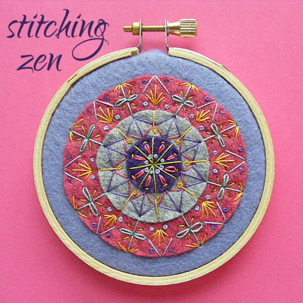 Zen Stitching - How to Embroider a Mandala with No Pattern (Shiny Happy World)