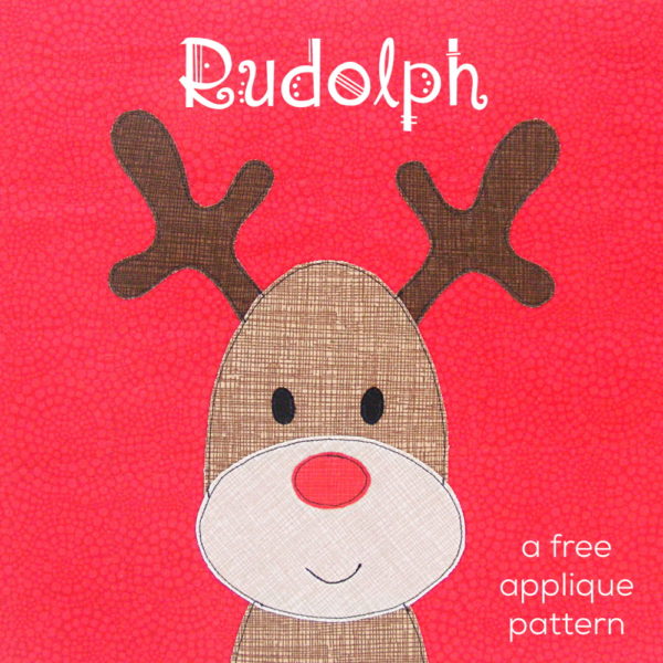 Rudolph the Red-Nosed Reindeer - a free applique pattern from Shiny Happy World