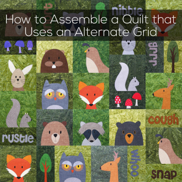 How to Assemble a Quilt that Uses an Alternate Grid - a video tutorial from Shiny Happy World