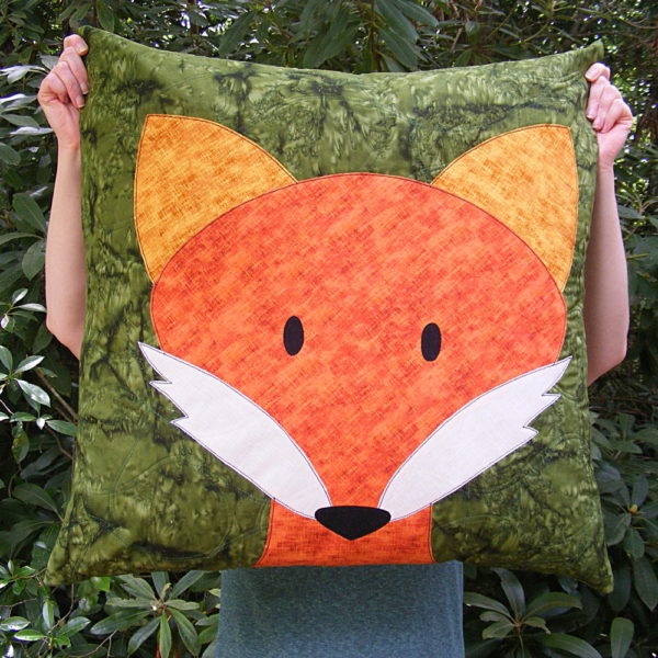 Fox pillow from the Think BIG Giant Applique Class from Shiny Happy World