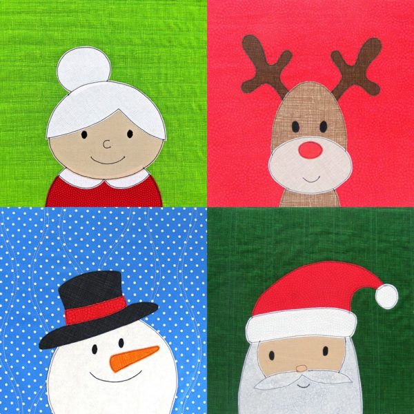 Free Christmas applique patterns from Shiny Happy World