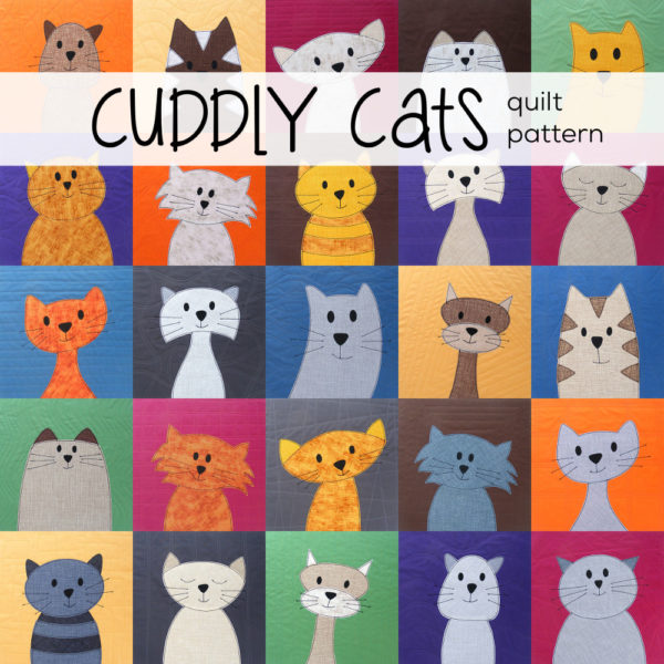Cuddly Cats - an easy applique quilt pattern from Shiny Happy World